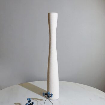 Tall white floor vase