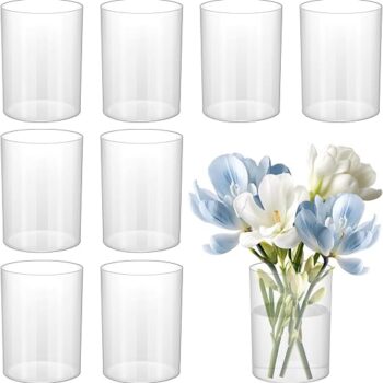 Modern White Twisted Plastic Bud Vases