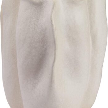 Organically Shaped Stoneware Vase, White