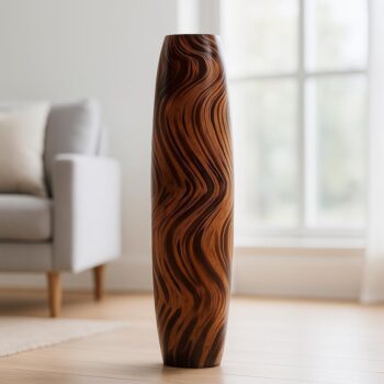 Large Floor Vase 34 inches Mango Wood for Pampas Grass, Dried Flowers