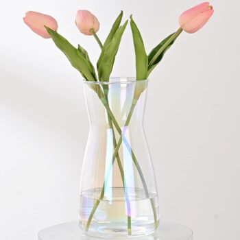 8-inch Rainbow Glass Vase, suitable for table setting and home interior decoration.