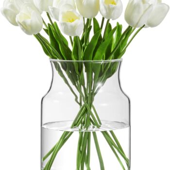 Clear glass vase, large vase, 8-inch glass vase, suitable for plants