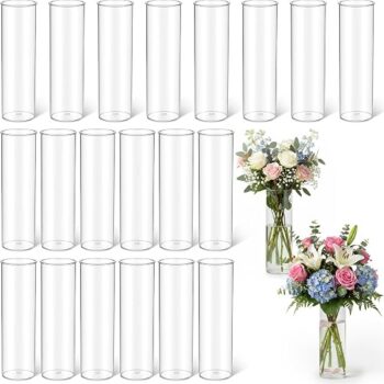 Colorful Ribbed Plastic Bud Vases Assorted Set