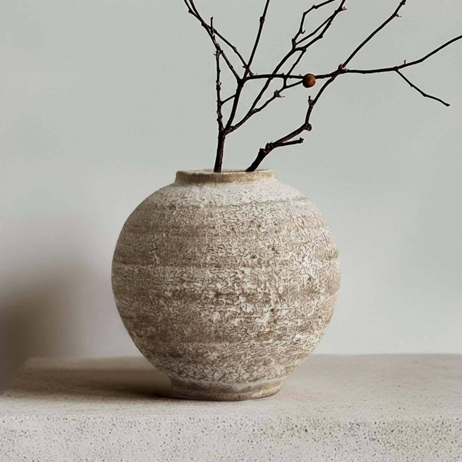 Ceramic Farmhouse Style Vase, Rustic Decor, Pottery Decorative Vase, Suitable for Home Decor