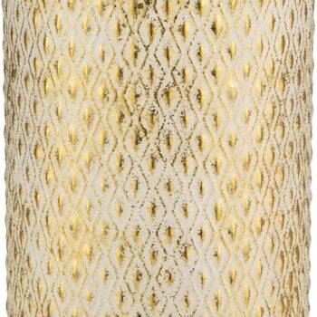 Rustic Metal Vases, 14-inch Gold Vintage Pattern Vases
