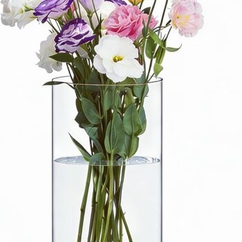 Clear Straight Plastic Flower Vases Bulk Pack