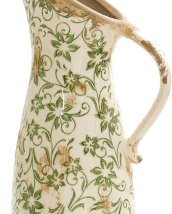 6.5-inch Ceramic Green Scroll Water Jug Vase