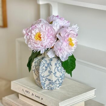 Vintage Ceramic Vases, Small Blue and White Porcelain Decorative Vases