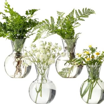 Clear Glass-Look Plastic Vase with Rustic Twine
