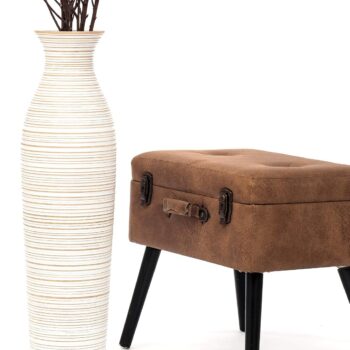 Large Floor Vase 26 inches Mango Wood for Pampas Grass, Dried Flowers