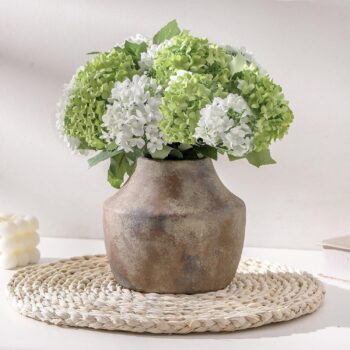 Ceramic Vase, 5.3-inch Ceramic Country Style Vase, Handmade Antique Finish