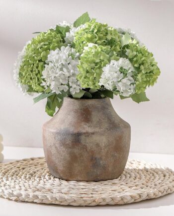 Ceramic Vase, 5.3-inch Ceramic Country Style Vase, Handmade Antique Finish